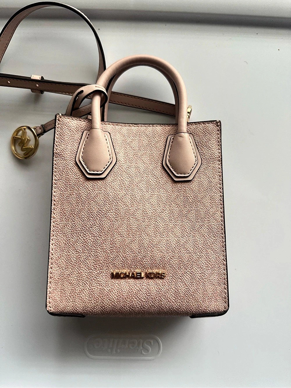 Michael Kors Mercer Extra-Small Logo and Leather Crossbody Bag Mini Satchel in